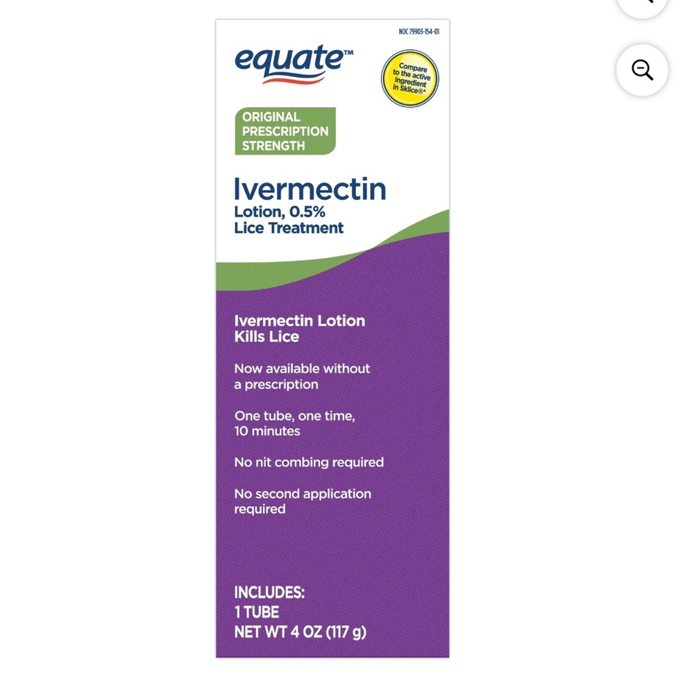 Equate 0.5% Lotion Lice Treatment, 1 Tube Net. Wt. 4oz NWT